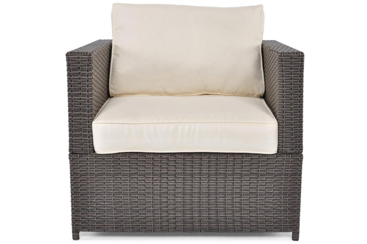 GARTENSESSEL Porto Braun, mit Cremekissen - Creme/Braun, Holzwerkstoff/Metall (75/62/67cm) - Bettso