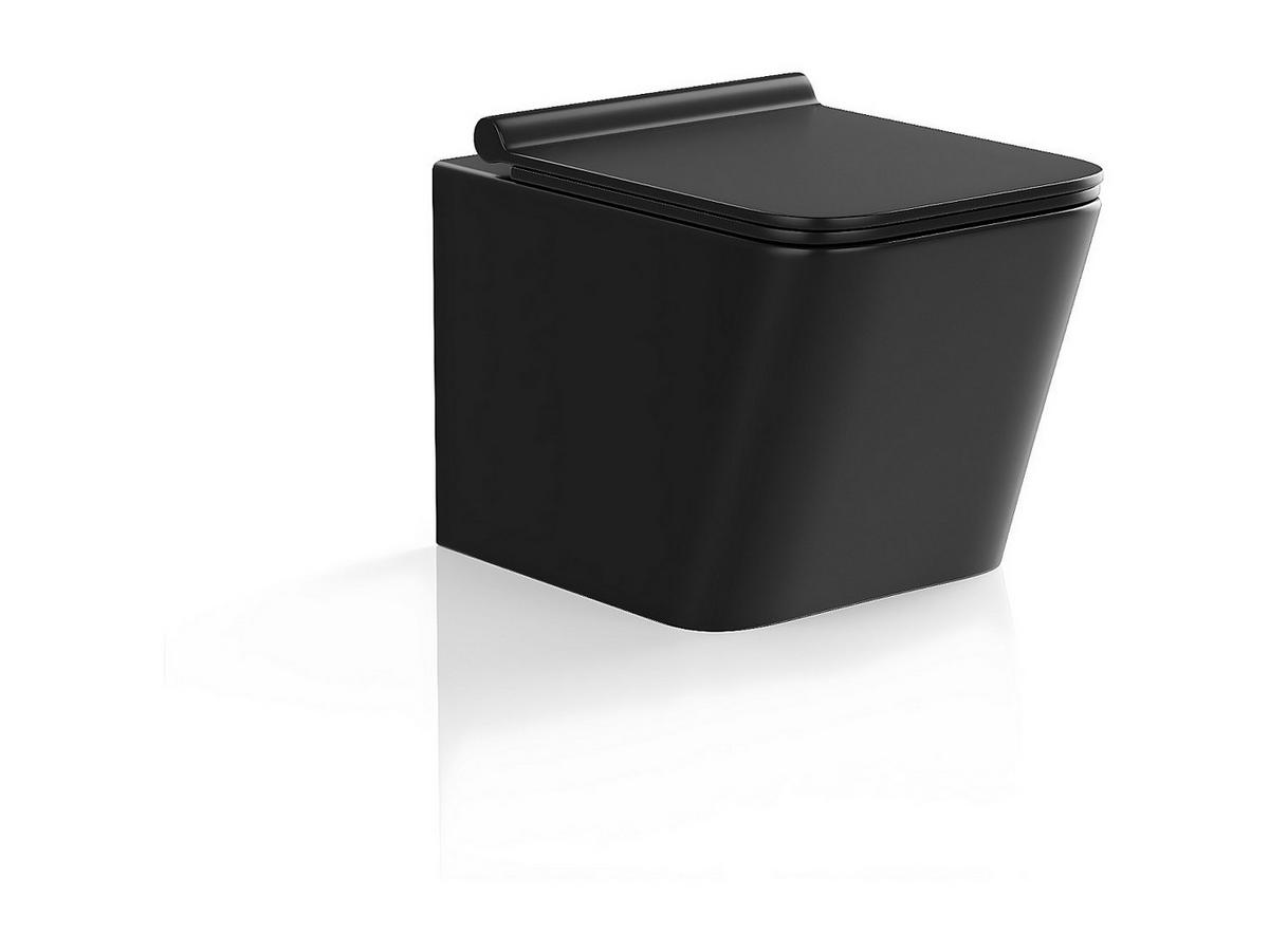 HÄNGE WC - 35.5 cm x 51.5 cm - keramik - schwarz Clemona - Schwarz, Keramik (35.5/34/51.5cm) - Vente-Unique