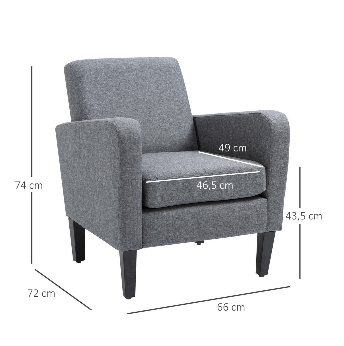 KŘESLO 66/72/74 cm světle šedé z polyesteru s ergonomickými područkami - světle šedá, textil (72/74/66cm) - OKWISH