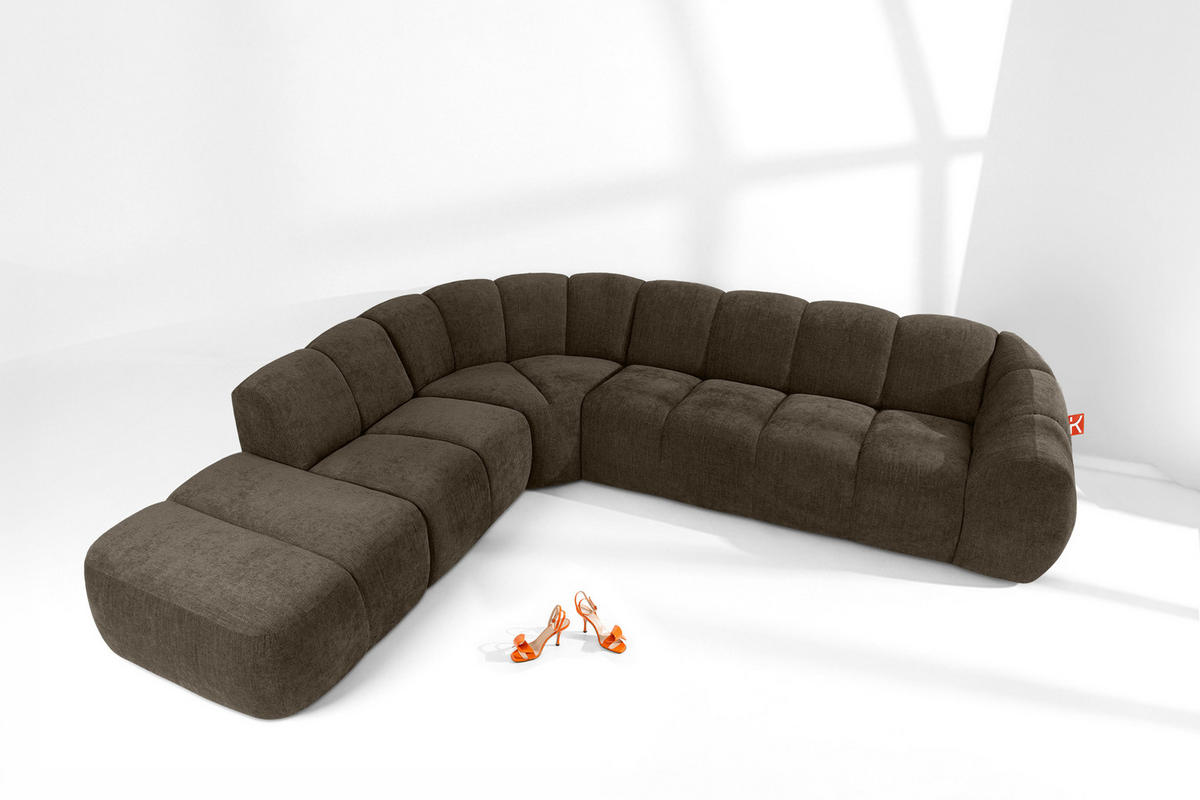 ECKSOFA LINKS FLAVA, Braun - Braun, Holz/Holzwerkstoff (310/274cm) - KONSIMO®