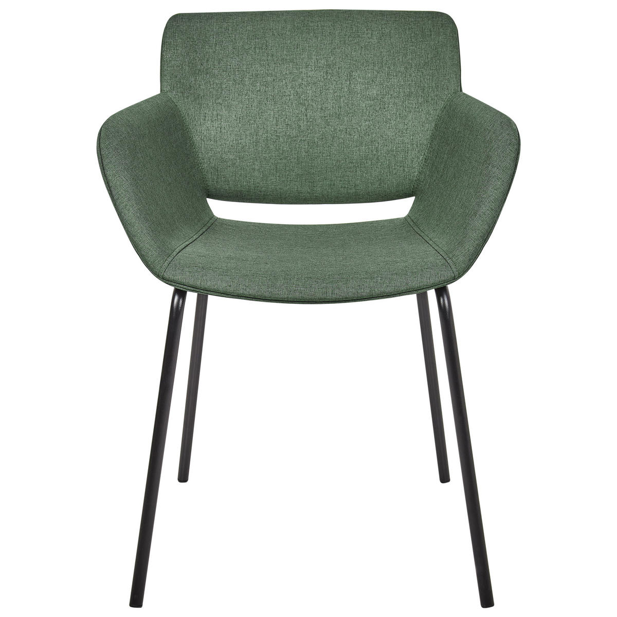 ESSZIMMERSTUHL 2er-Set Stoff Grün Axtel - Grün, Textil (60/81/52cm) - Beliani