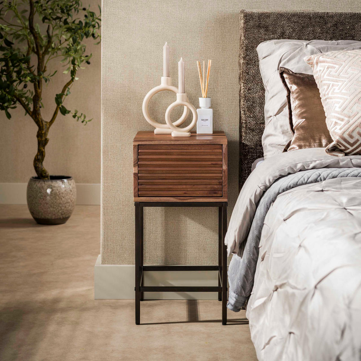 NACHTTISCH XS Braun 30/30/60 cm - Braun, Holz (30/60/30cm) - Hoyz Collection