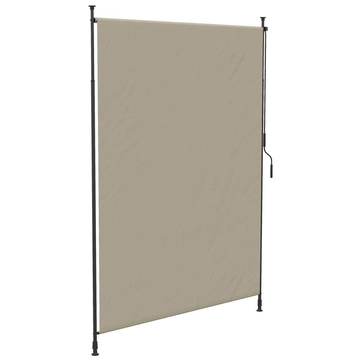 MARKISE, Dunkelgrau, Aluminium, Eisen, Polyester - Sandfarben, Metall (3.8/305/200cm) - Outsunny