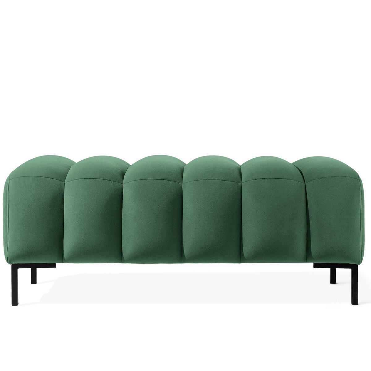 SITZHOCKER Polsterhocker PECCO, Veloursstoff - Dunkelgrau/Schwarz, Holz/Textil (120/50/50cm) - KONSIMO®