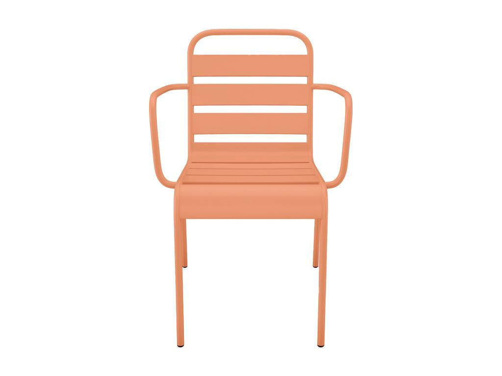 GARTENSESSEL stapelbar 2er-Set - Metall - Hellorange - MIRMANDE von MYLIA - Orange, Metall (59/79/56cm) - Vente-Unique