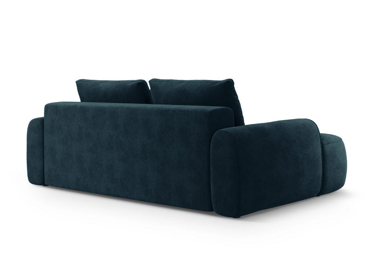 AUSKLAPPBARES-SOFA mit Bettkasten Linz aus Samt petrol 4 Sitzplätze - Petrol, Textil (100/84/250cm) - Cosmopolitan Design