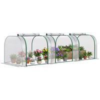 FOLIENGEWÄCHSHAUS DE-05828 mit 3 aufrollbaren Türen 295/100/80 cm Transparent - Transparent, Kunststoff/Metall (100/80/295cm) - ComfortXL