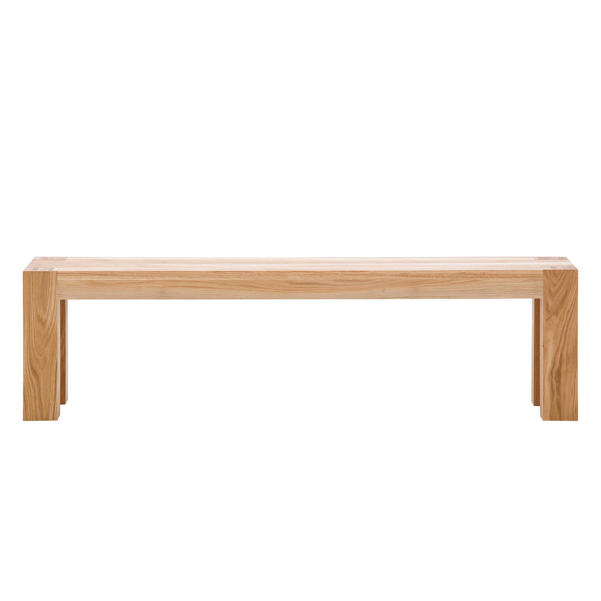 SITZBANK - Eiche massiv - Eichefarben, Holz (165/45/39cm) - home24