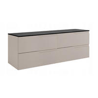 WASCHBECKUNTERSCHRANK MODERN 120 cm mit Arbeitsplatte Farbe: Schwarz - Kaschmir - Kaschmir/Schwarz, Holzwerkstoff (120/57/46cm) - Rodan