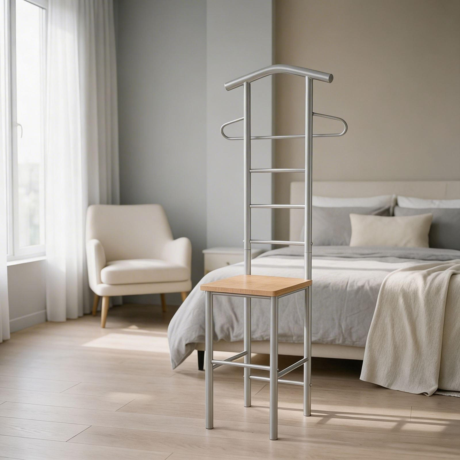 HERRENDIENER JIVO - Buchefarben, Metall (53/121/47cm) - CARO-Möbel