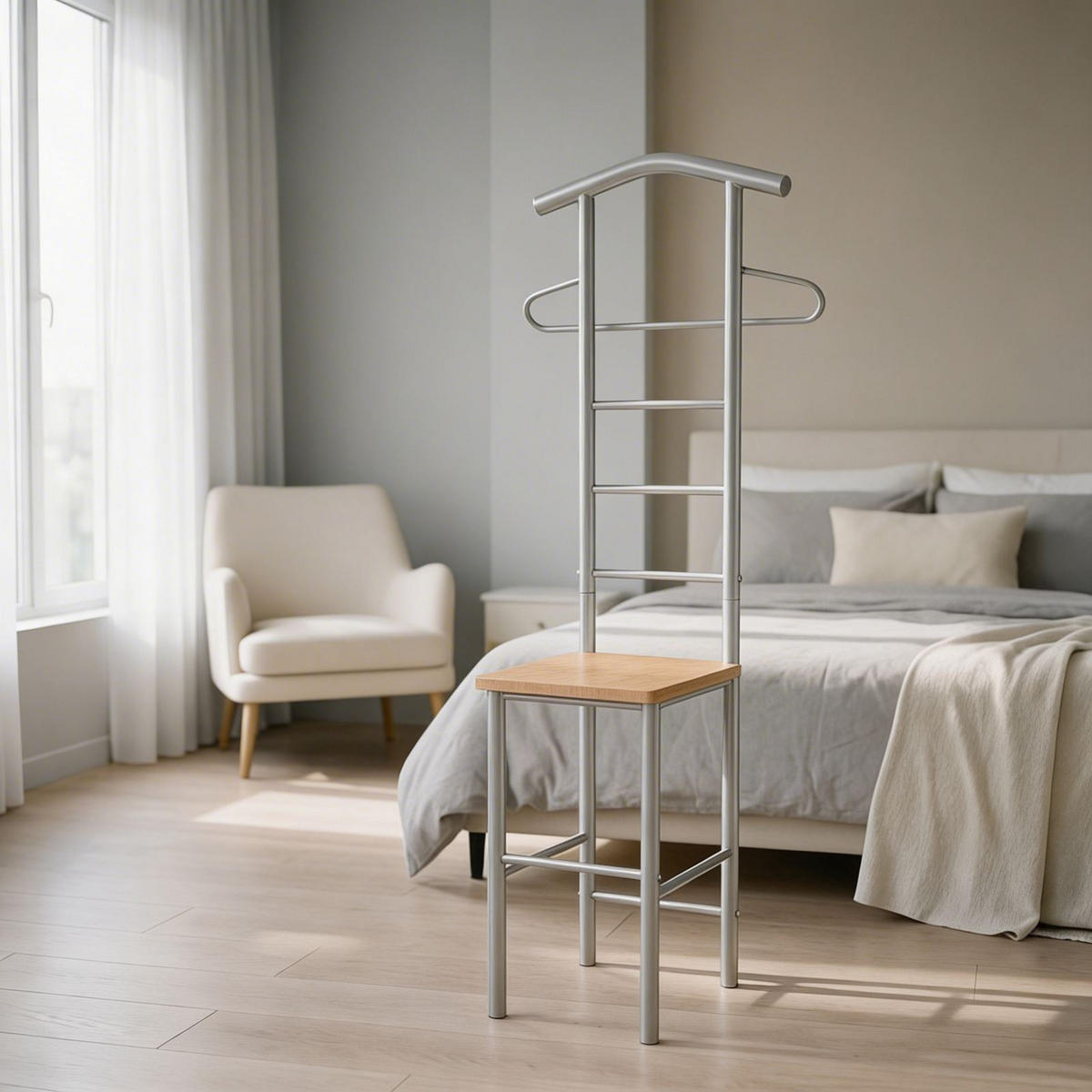 HERRENDIENER JIVO buchefarben - Buchefarben, Metall (53/121/47cm) - CARO-Möbel