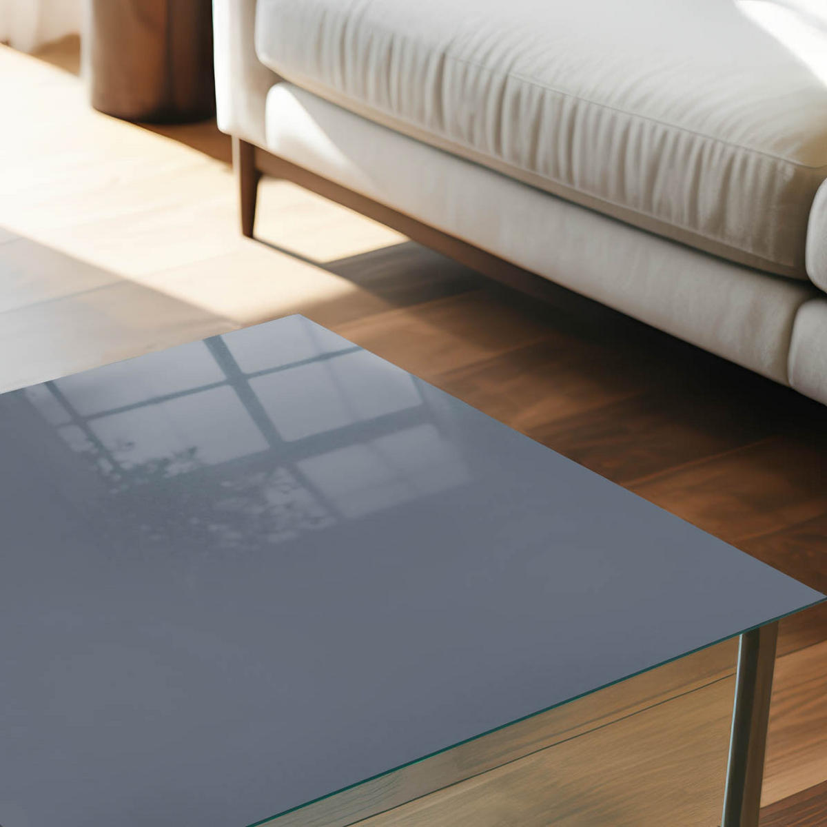 GLASPLATTE 80x60 cm – Kühles Grau - Braun, Glas (0.4/80/60cm) - ArtPrintCave