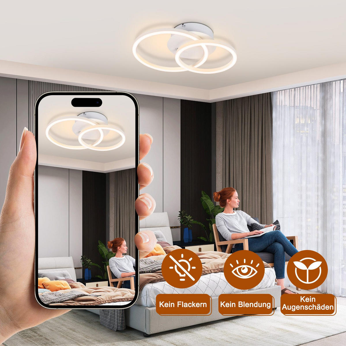 LED-DECKENLEUCHTE Lünen 34.3/25/7.4 cm - Weiß, Metall (34.3/25/7.4cm) - Nettlife