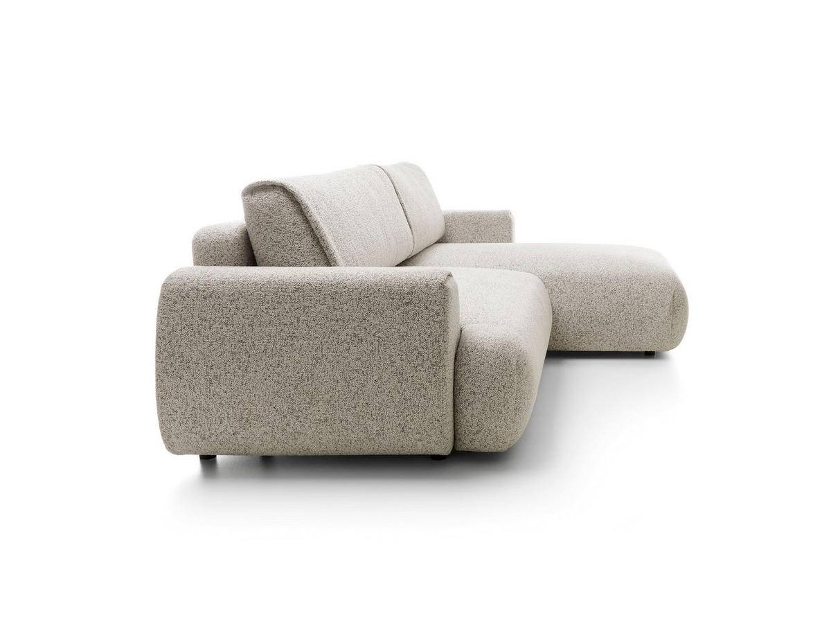 ECKSOFA ZEST Beige Geflochtener Stoff mit Schlaffunktion - Beige, Holz (270/167cm) - MASSENO