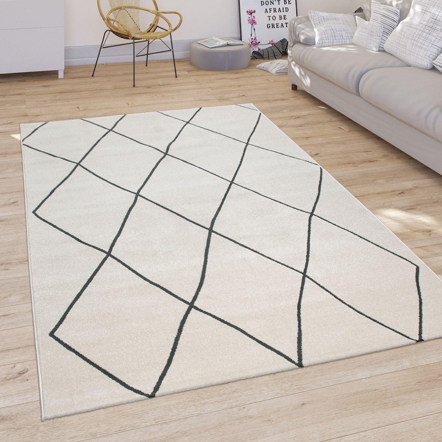 KURZFLORTEPPICH 200/200 cm Haral 786 - Weiß, Textil (200/200cm) - Paco Home