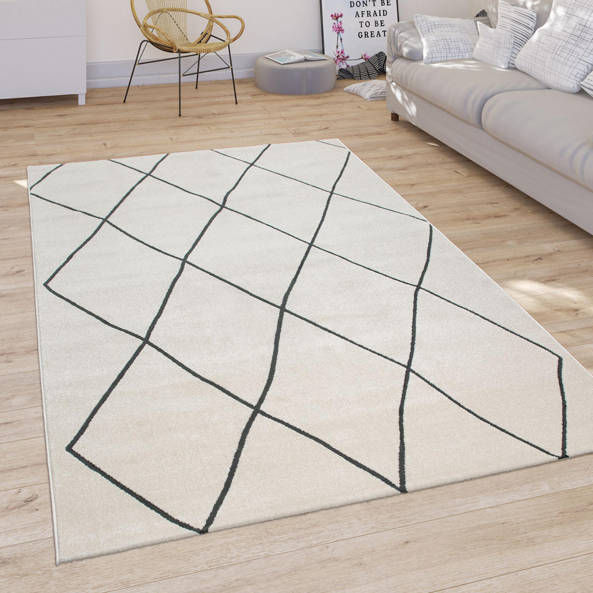 KURZFLORTEPPICH 200/200 cm Haral 786 - Weiß, Textil (200/200cm) - Paco Home