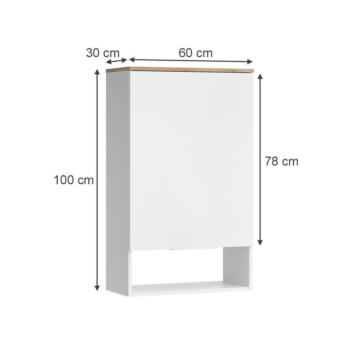 PŘÍBORNÍK Wido Bílá/Sonoma - bílá/Sonoma dub, kompozitní dřevo (60/100/30cm) - Vicco