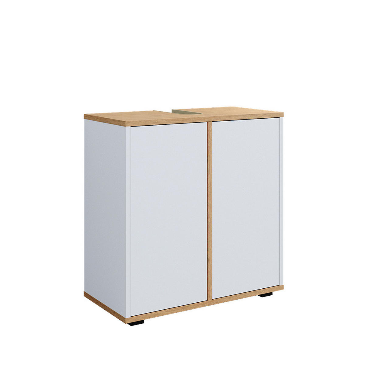 WASCHBECKENUNTERSCHRANK Didi Weiß/Artisan 60 x 62 cm mit 2 Türen - Weiß, Holzwerkstoff (60/62/30cm) - Vicco