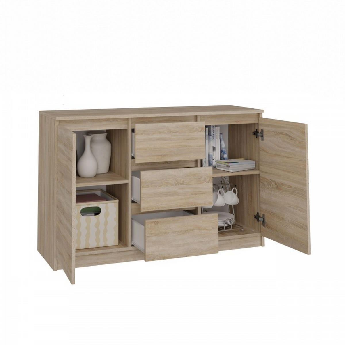 KOMMODE Sonoma Eiche 120/75/40 - Sonoma Eiche, Holzwerkstoff (120/75/40cm) - RAUMHIRSCH FURNITURE