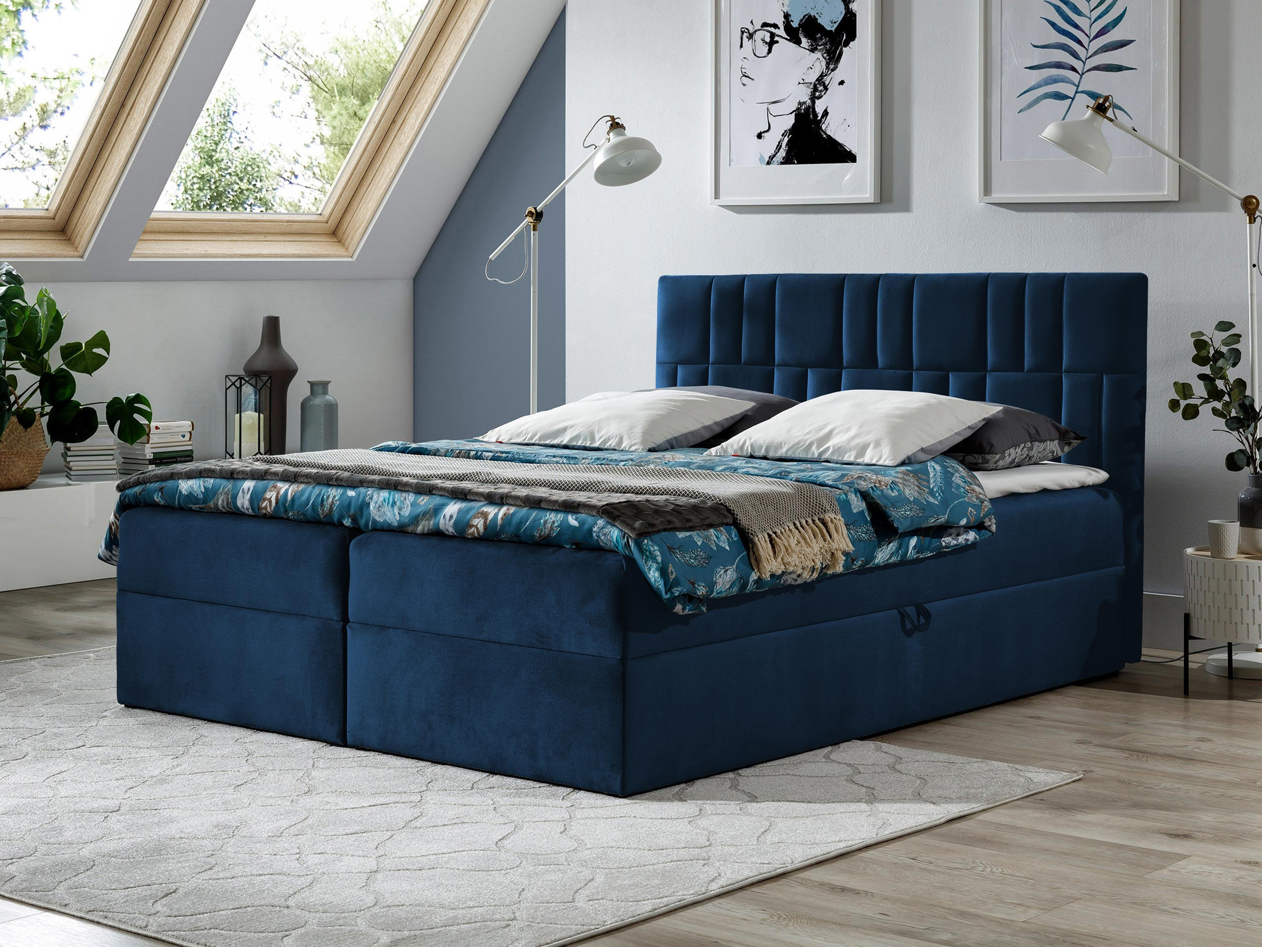 BOXBETT Top 3 - Blau, Holz (120/200cm) - MIRJAN24