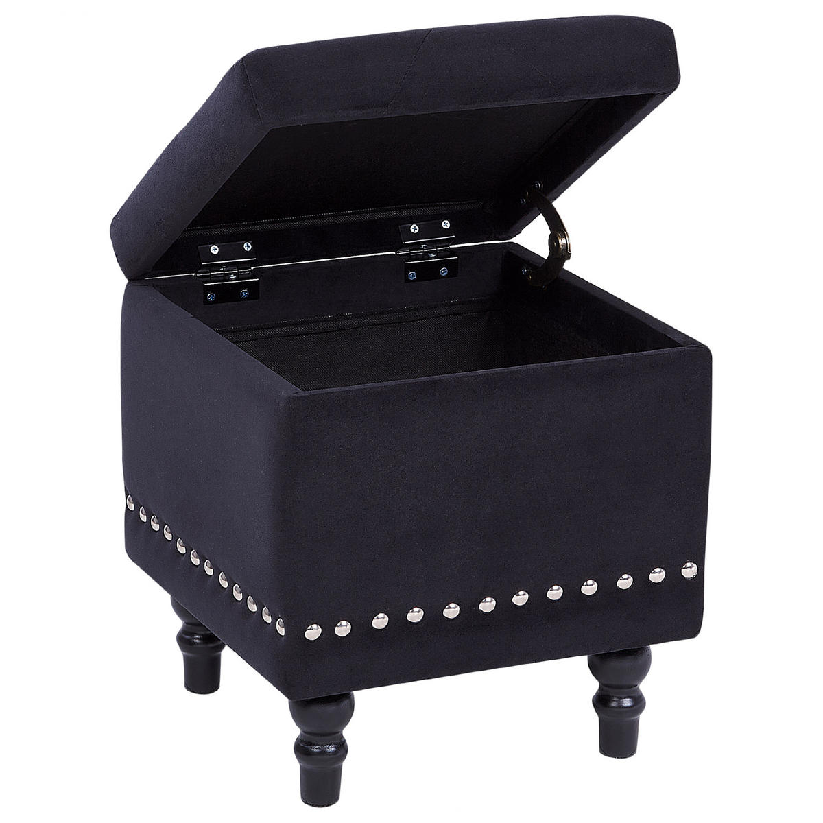 POUF Schwarz Loretto - Schwarz, Textil (37/40/37cm) - Beliani