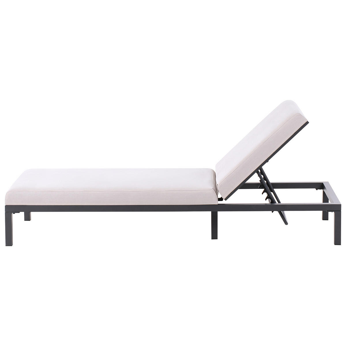 SONNENLIEGE mit Kissen Hellbeige Lariano - Beige, Metall (72/37/204cm)