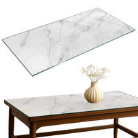 TISCHPLATTE 60x60 cm Marmoroberflächenmuster - Hellgrau, Glas (0.4/100/50cm) - TULUP