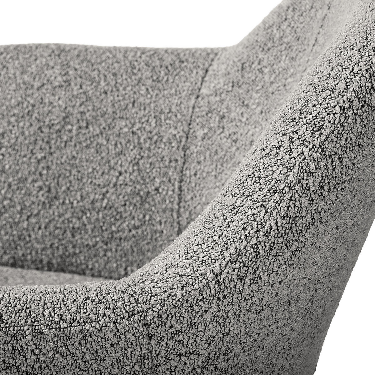 POLSTERSTUHL - 2er-Set - Bouclé / Edelstahl - Grau, Textil/Metall (56/84/47cm) - home24