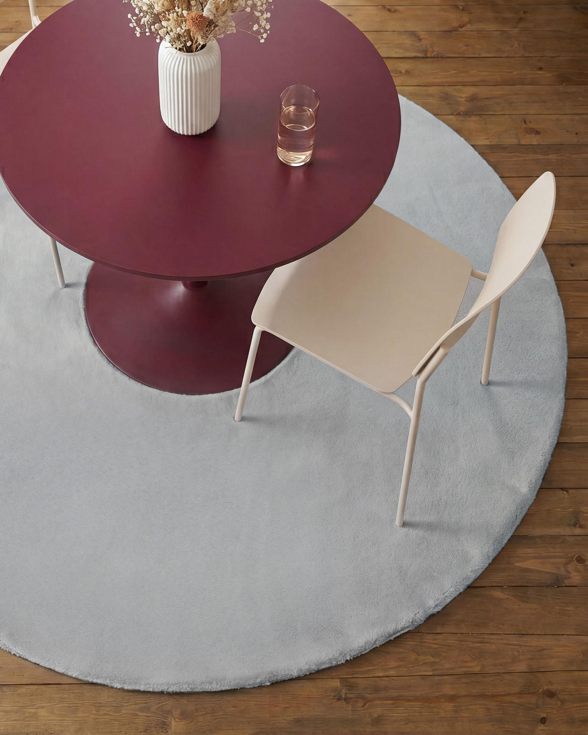 TEPPICH Hellgrau 160 cm Vantira - Hellgrau/Grau, Kunststoff (160/160cm) - Beliani
