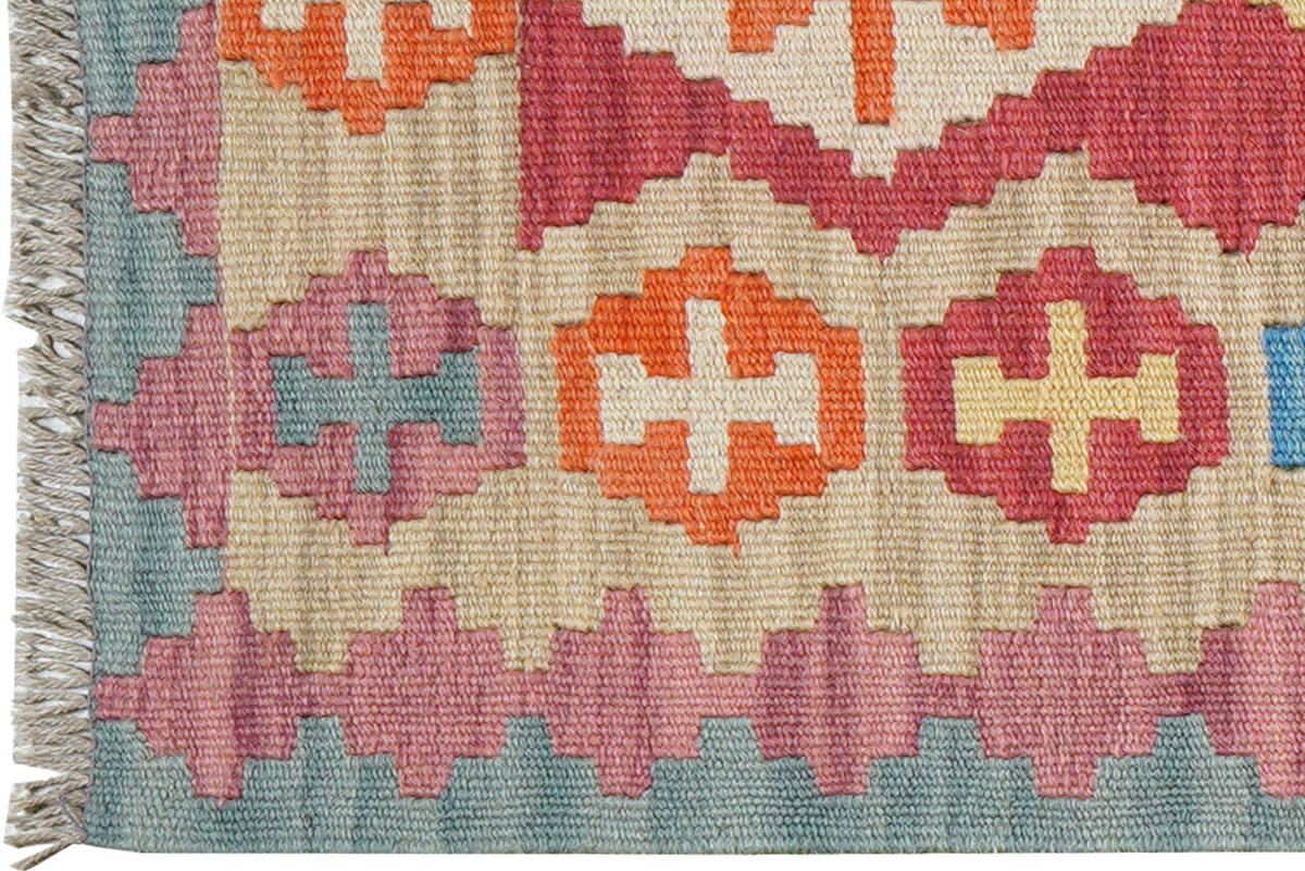 HANDWEBTEPPICH Kelim Gashgai Rot 247/61 cm Schurwolle - Rot, Textil (61/247cm) - Looma