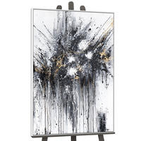 GEMÄLDE Tanz der Spritzer Schattenfugenrahmen Weiß 120x80 cm - Weiß, Holz (120/80cm) - YS-art gallery