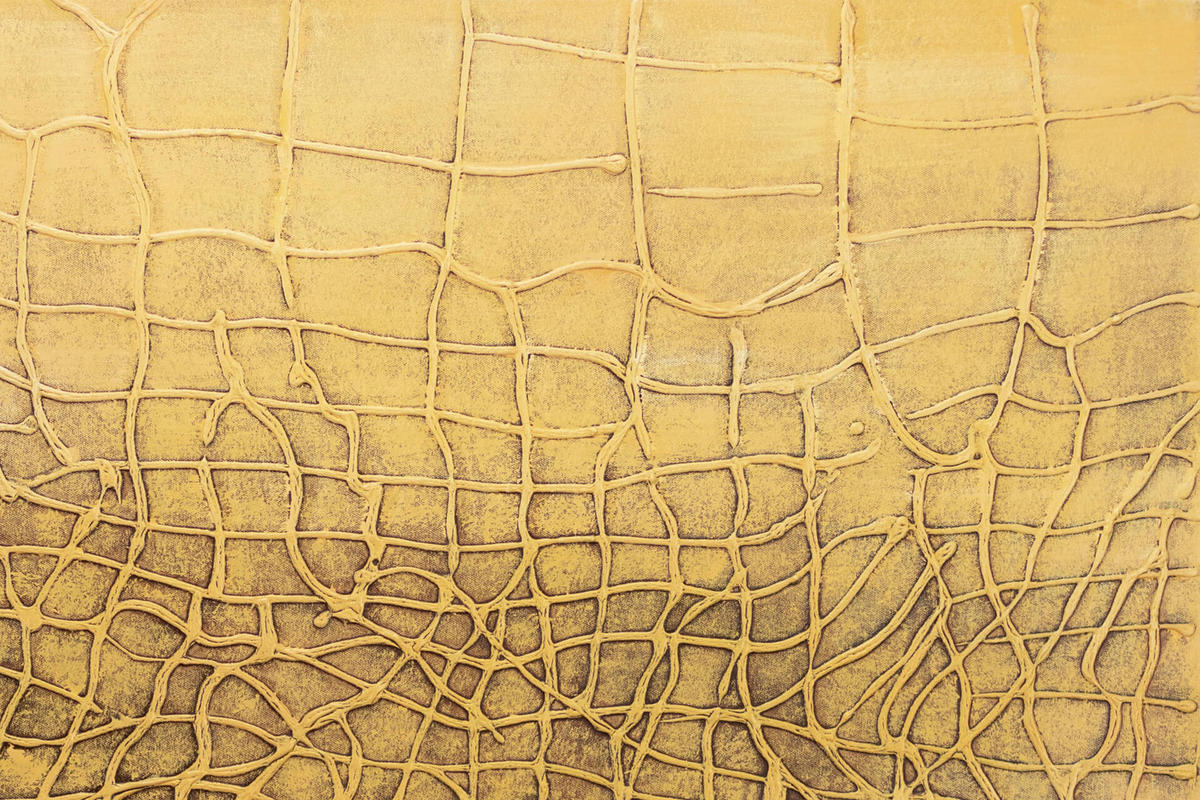 RUČNE MAĽOVANÝ AKRYLOVÝ OBRAZ 100/75 cm, žltý, abstraktný geometrický motív - žltá, drevo/textil (100/75cm) - KUNSTLOFT
