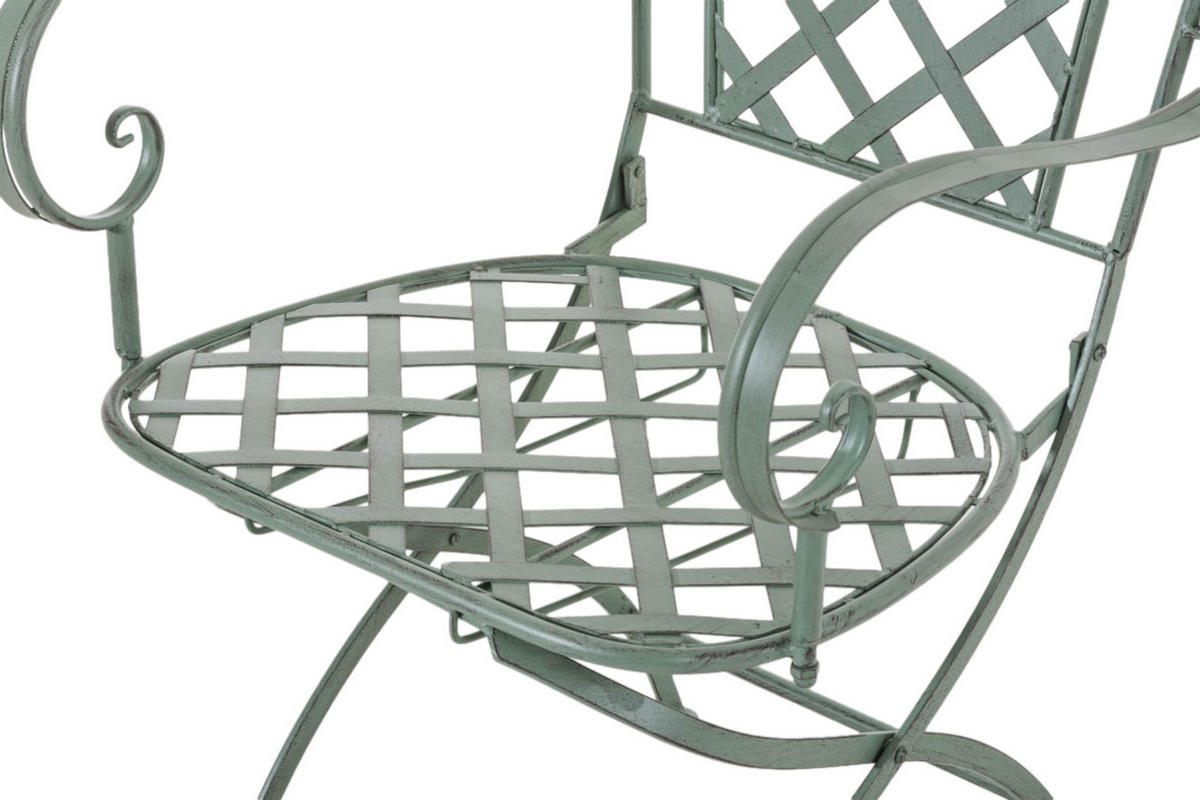GARTENSTUHL 2er Set Metall antik-grün - Grün, Metall (56/93/51cm) - CLP