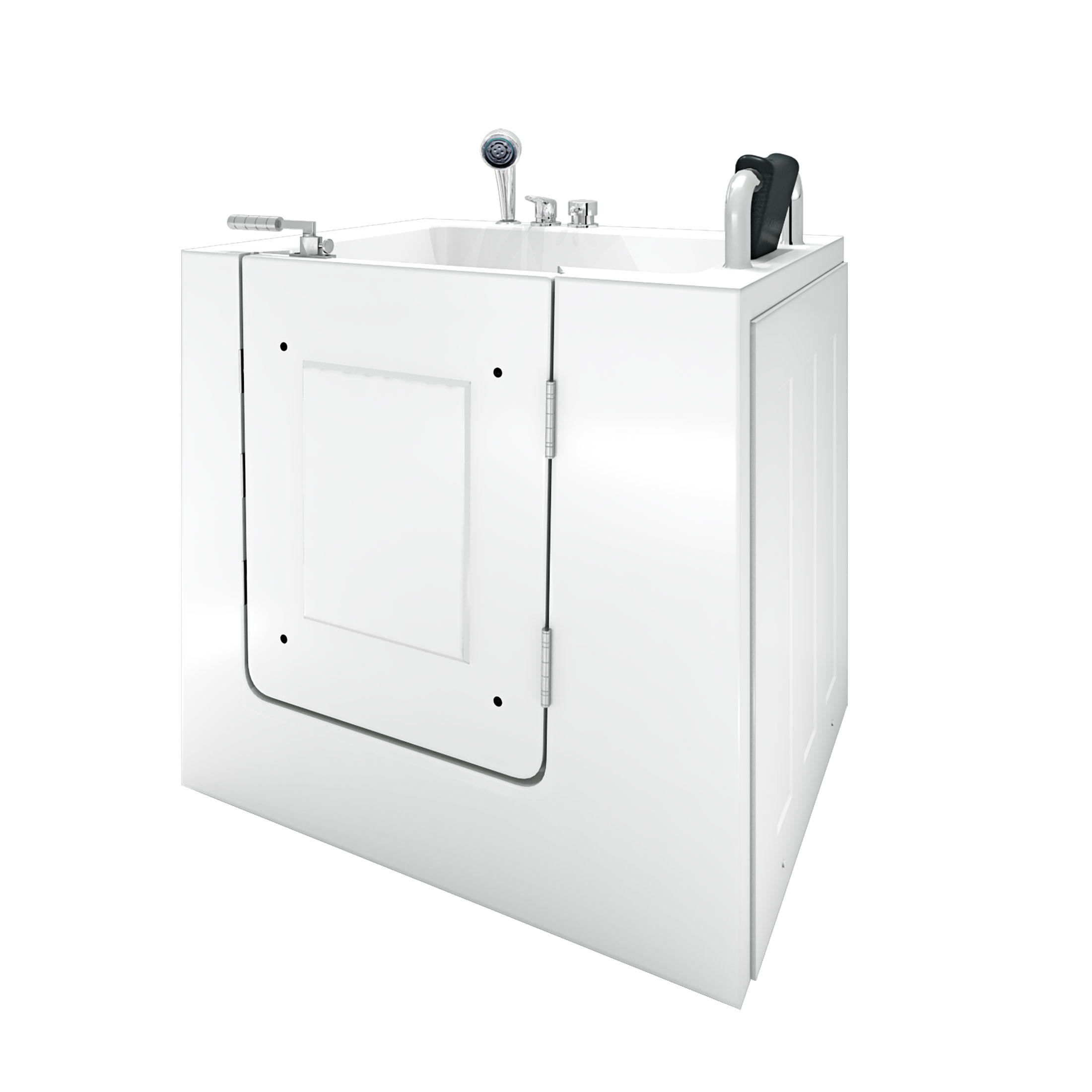 SENIORENWANNE S02-A-R Weiß - Weiß, Glas/Kunststoff (100/113/78cm) - AcquaVapore by Sandra Jentho