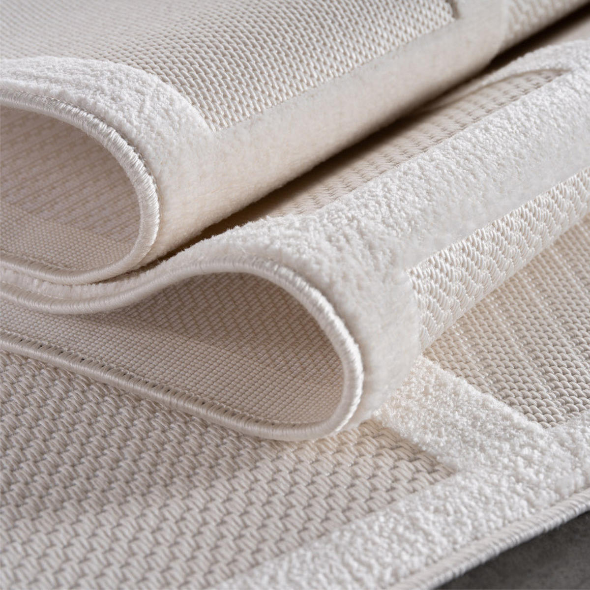 TEPPICH In-/Outdoor Kurzflor 3D-Gittermuster Polypropylen Küche Creme Rechteckig 240x340 - Creme, Textil (240/340cm) - KADIMA DESIGN