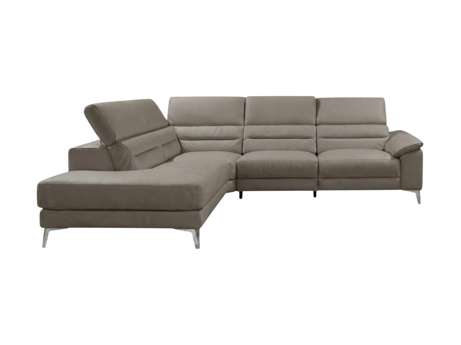 ECKSOFA Tucano Echtleder Greige - Greige, Leder/Metall (232/258cm)