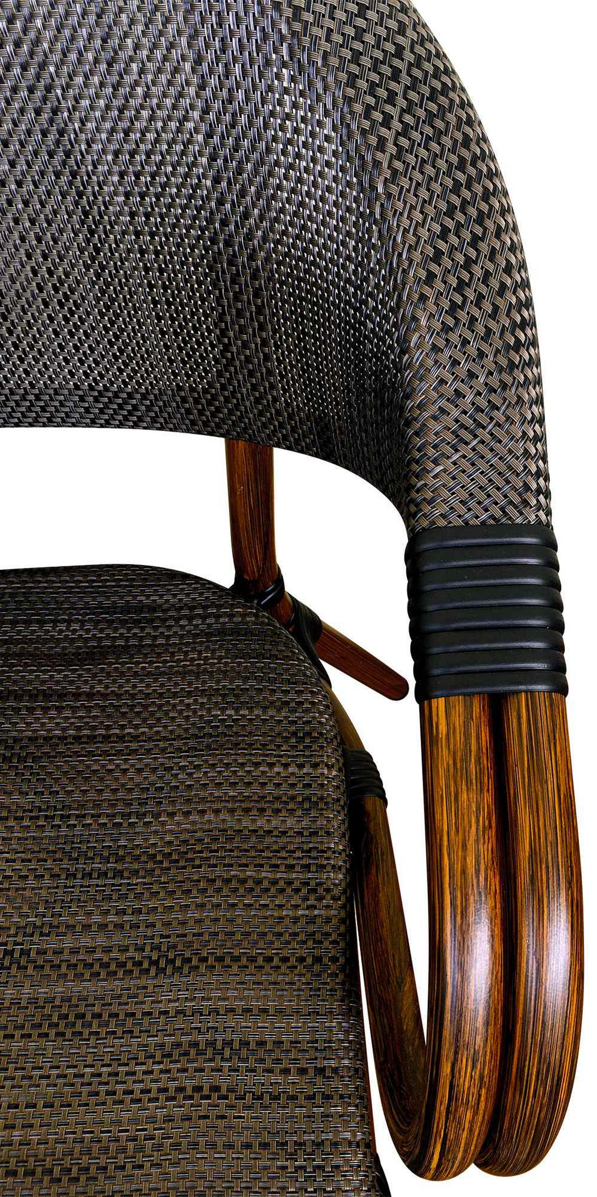 BISTROSTUHL Mia Stapelbar Französisch-Mediterran 57x57x83cm Stoff Coffee Gartenstuhl - Mokka, Kunststoff (57/83/57cm) - DELUKE