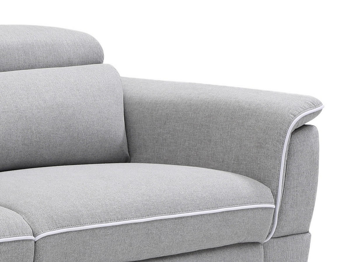 RELAXSOFA - 3 Personen - stoff - hellgrau Macari - Hellgrau, Textil/Metall (216/80/102cm) - Vente-Unique