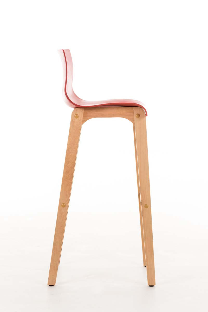 Thumbnail - Deluke Barhocker, Rot, Holz, 41x101x46 cm, Esszimmer, Barmöbel, Barhocker
