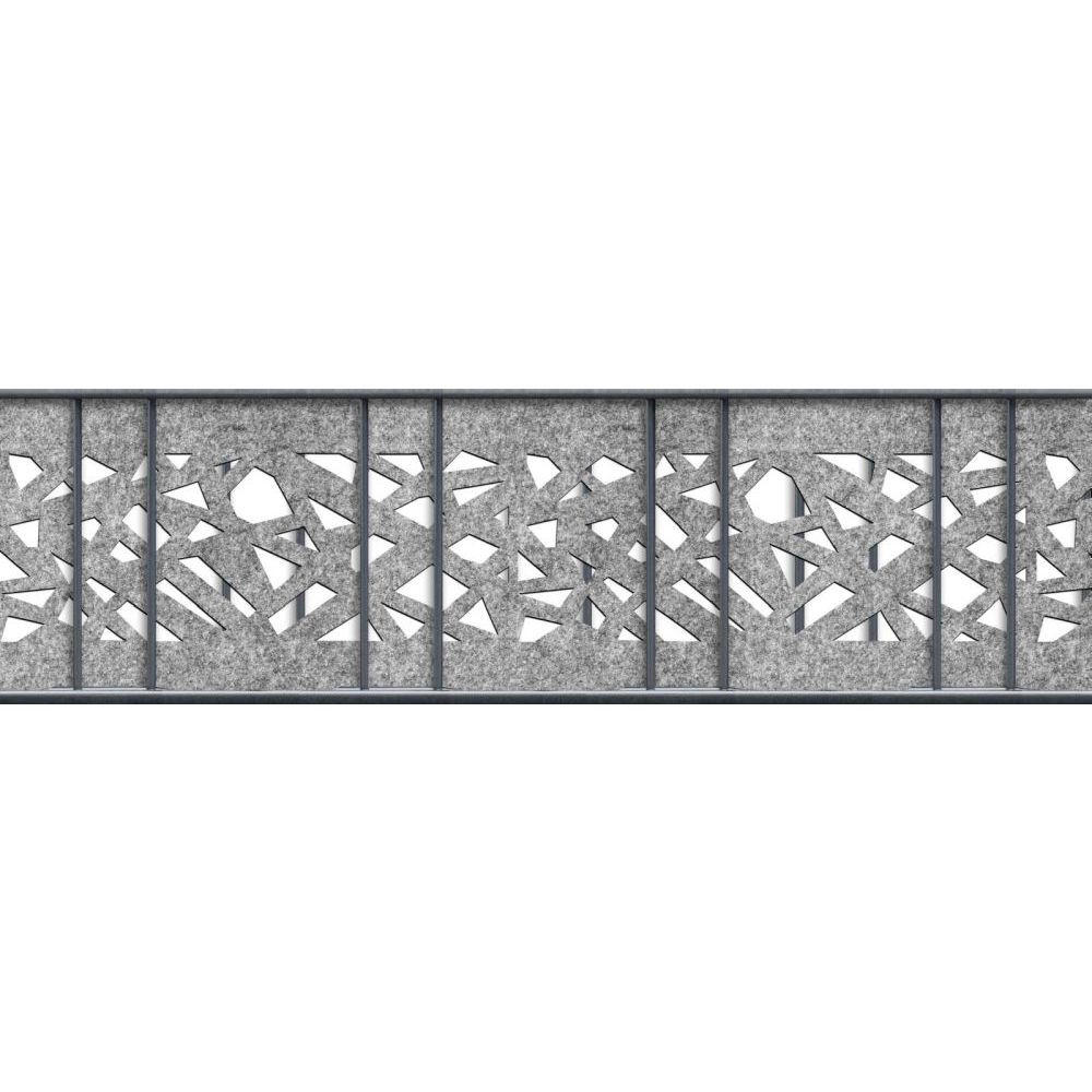 SICHTSCHUTZSTREIFEN Design Vlies Graphic für Doppelstabmatten Hellgrau 2,6m - Hellgrau, Kunststoff (260/19cm) - ZAUN|ZU