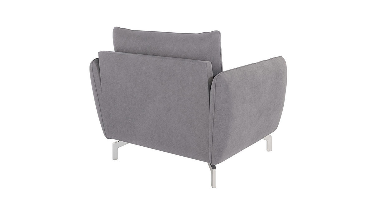 SESSEL Elou Grau Microfaser - Chromfarben/Grau, Holz/Textil (103/87/92cm) - S-Style Möbel