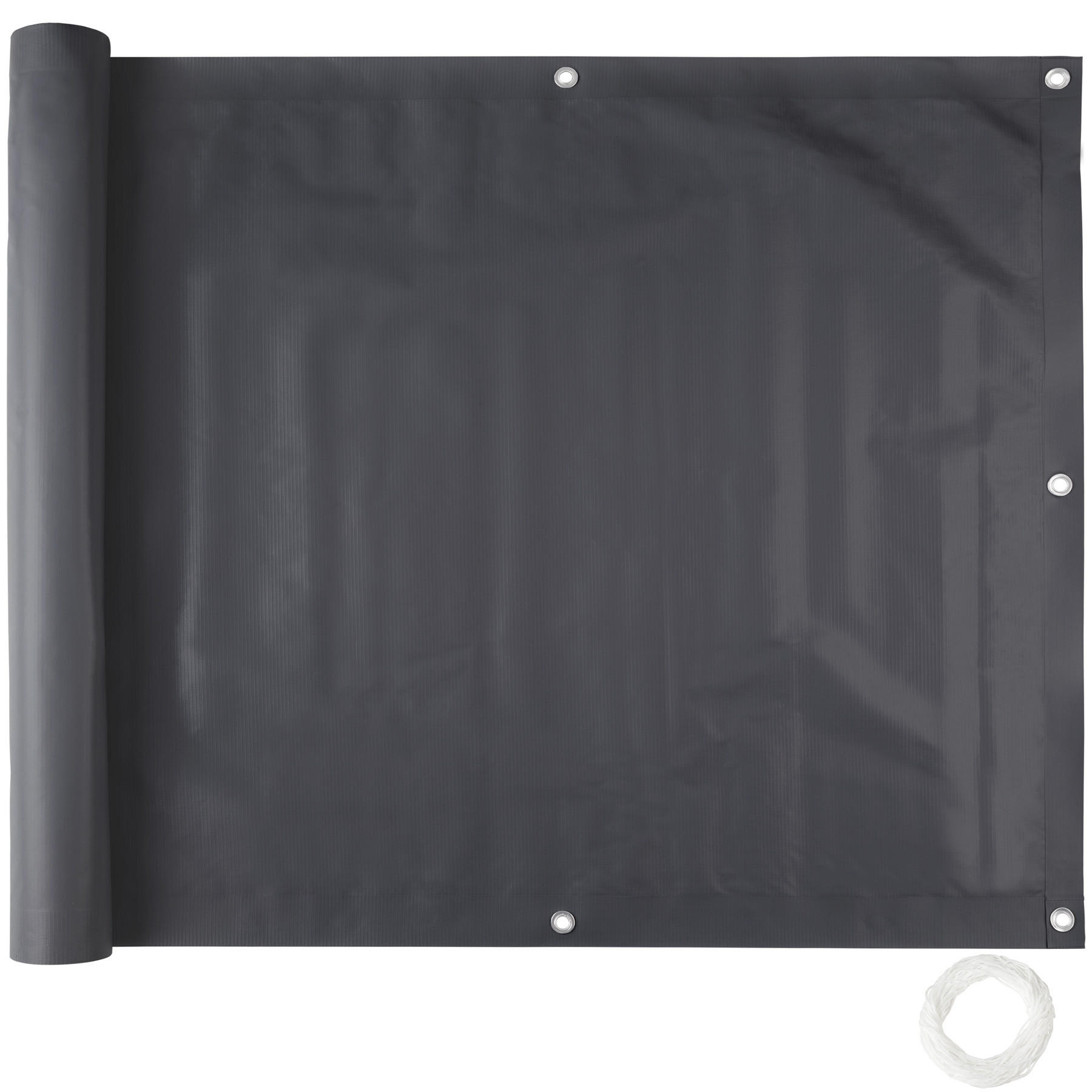 BALKONBESPANNUNG ,600 x 90 cm,schwarz - Schwarz, Kunststoff (90/0.5cm) - tectake