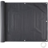 BALKONBESPANNUNG ,600 x 90 cm,schwarz - Schwarz, Kunststoff (90/0.5cm) - tectake