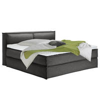 BOXSPRINGBETT mit Kopfteil - Premium - Anthrazit, Textil (200/220cm) - home24