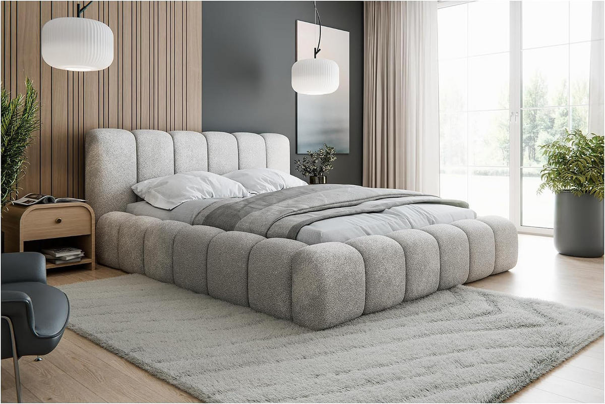 BETT SOFINA MORF - Hellgrau, Holzwerkstoff (120/200cm) - Meblini