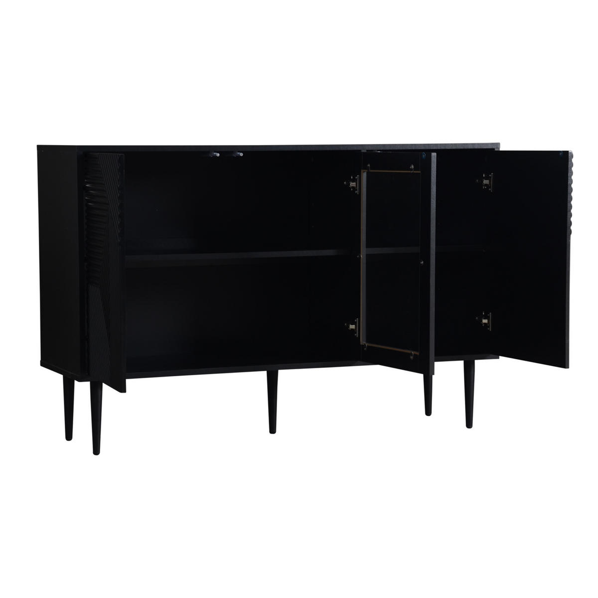 KOMMODE mit 3 Türen Black 120/38/79.5 cm - Schwarz, Holz (38/79.5/120cm) - Urban Meuble