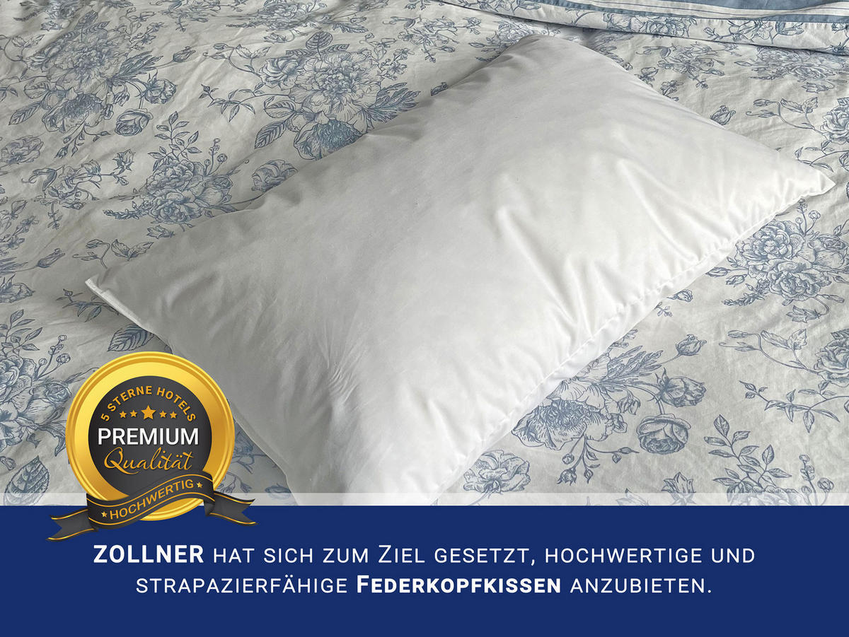 KISSEN, 40x60 cm, 85% Federn, 15% Daune - Weiß, Kunststoff (40/60cm) - Zollner