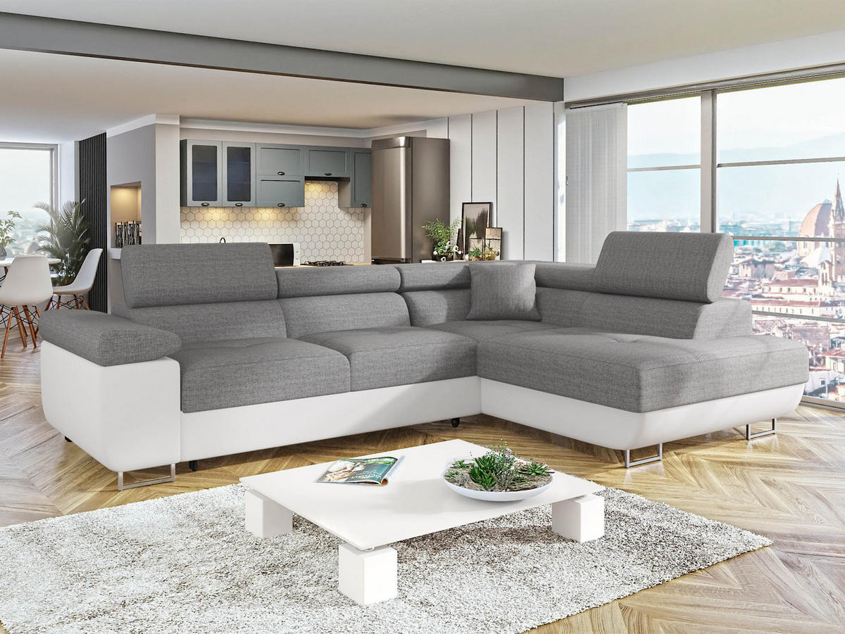 ECKSOFA Torezio, Seite: Rechts - Weiß, Holz/Textil (274/203cm) - MIRJAN24