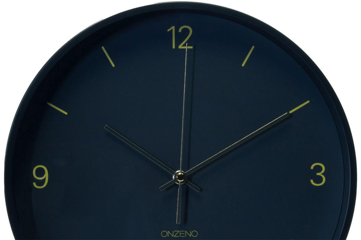WANDUHR Design Blau 30/30 cm - Blau, Glas (30/30/5cm) - ONZENO