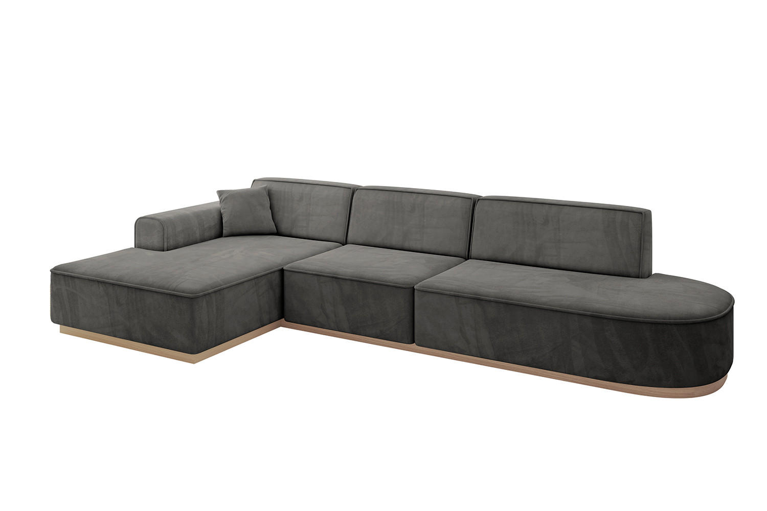 ECKSOFA Ottomane Links IREA-L2 - 327x165x80 cm Ecru - Anthrazit, Holzwerkstoff/Textil (327/165cm) - ALTDECOR